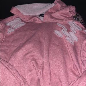 Crop top ripped sweatshirt